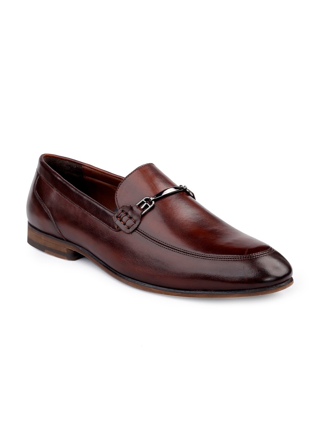 

One8 Men Brown Solid Pure Genuine Leather Formal Loafers