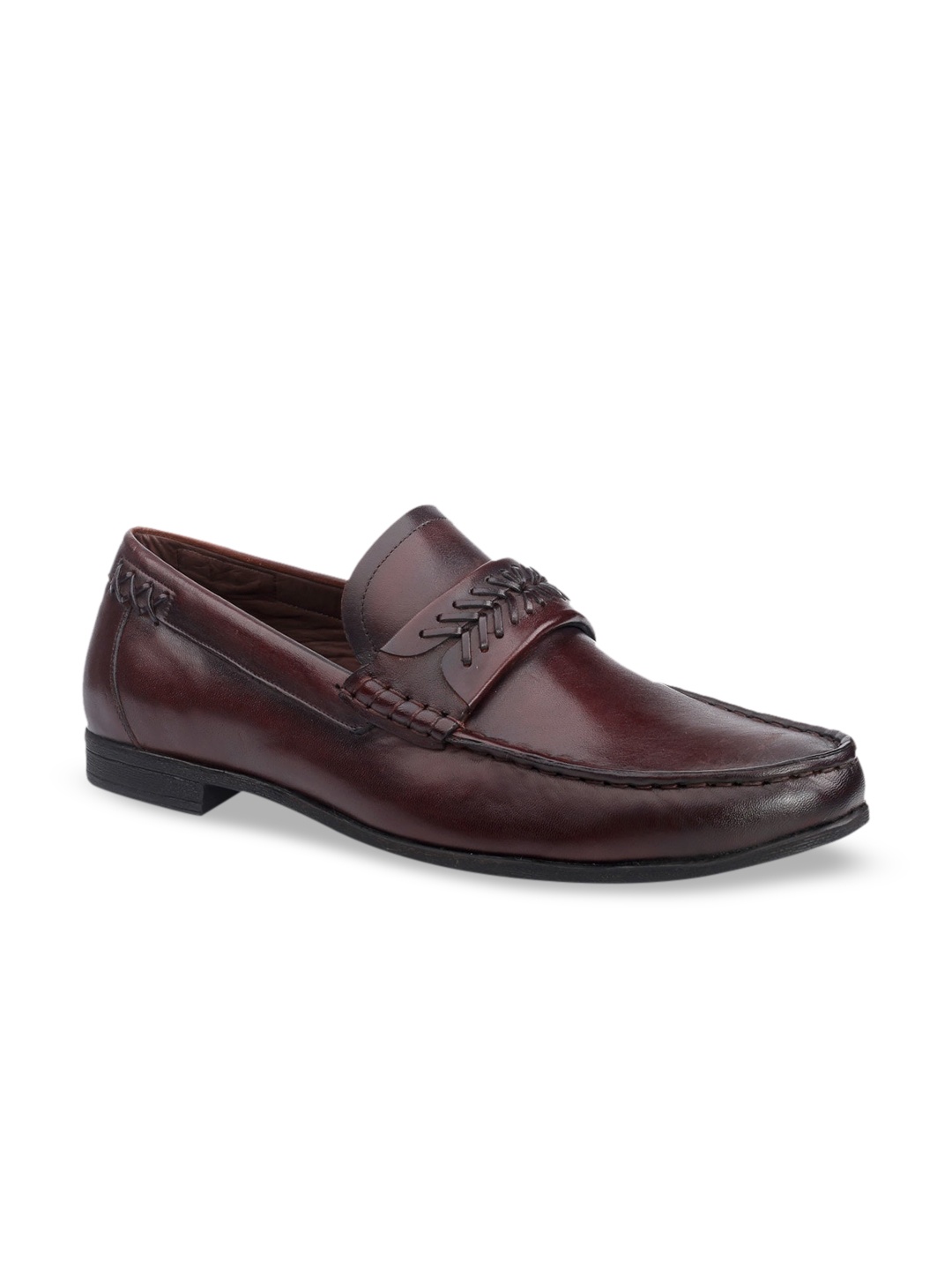 

One8 Men Brown Solid Genuine Leather Formal Loafers
