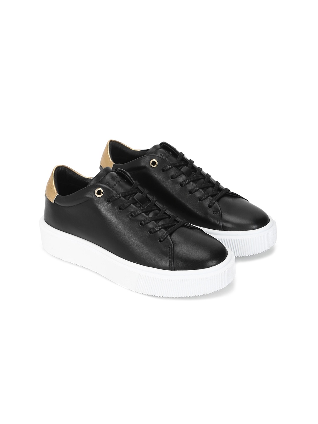 

Ted Baker Women Black Colourblocked Leather Sneakers