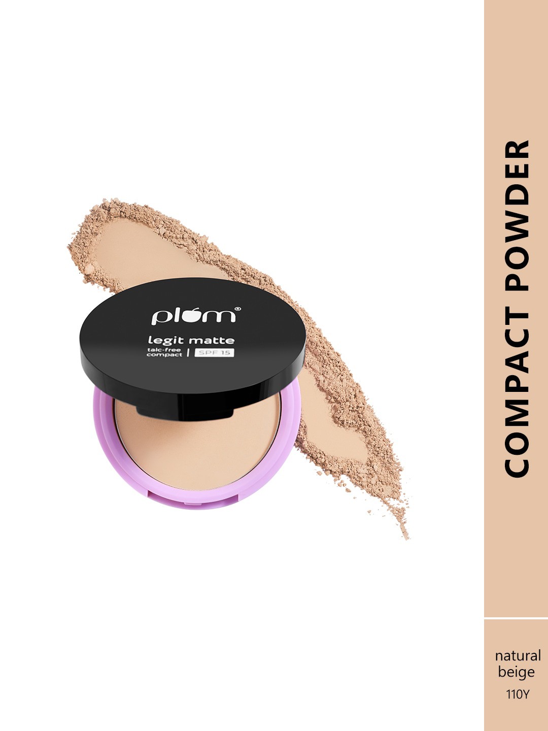 

Plum Legit Matte Talc-Free Lightweight Vegan Compact with SPF15 - Natural Beige 110Y