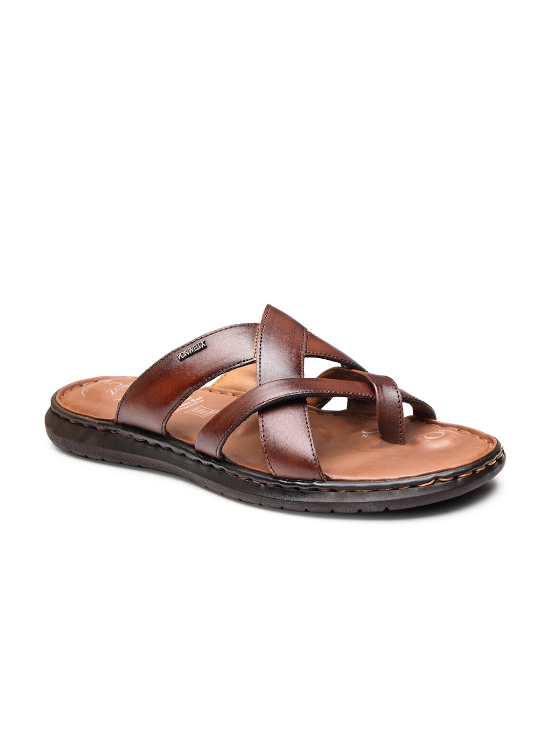 

VON WELLX GERMANY Men Brown & Beige Rubber Slip-On