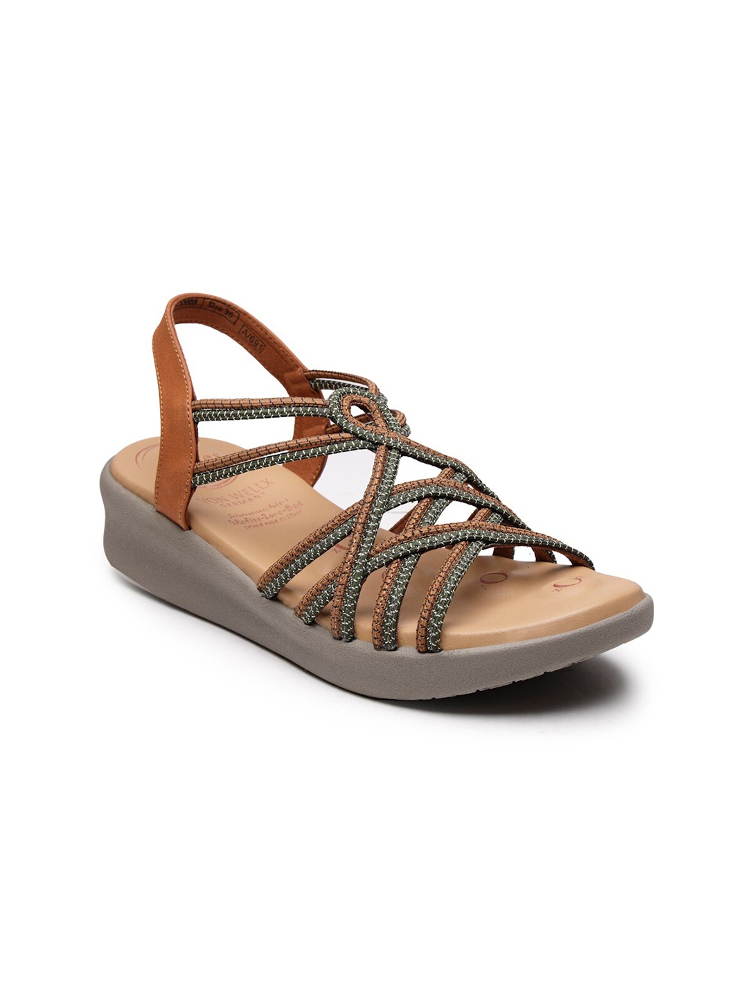 

VON WELLX GERMANY Women Tan Printed Open Toe Flats
