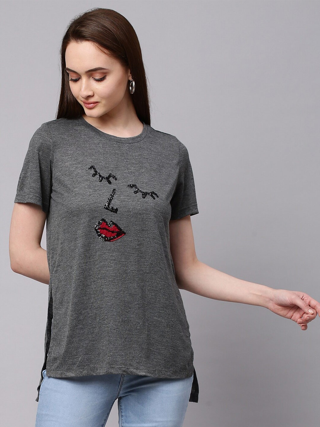 

Chemistry Charcoal Embellished T-shirt