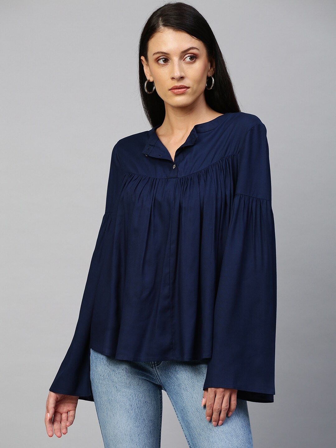 

Chemistry Navy Blue Modal A-Line Top