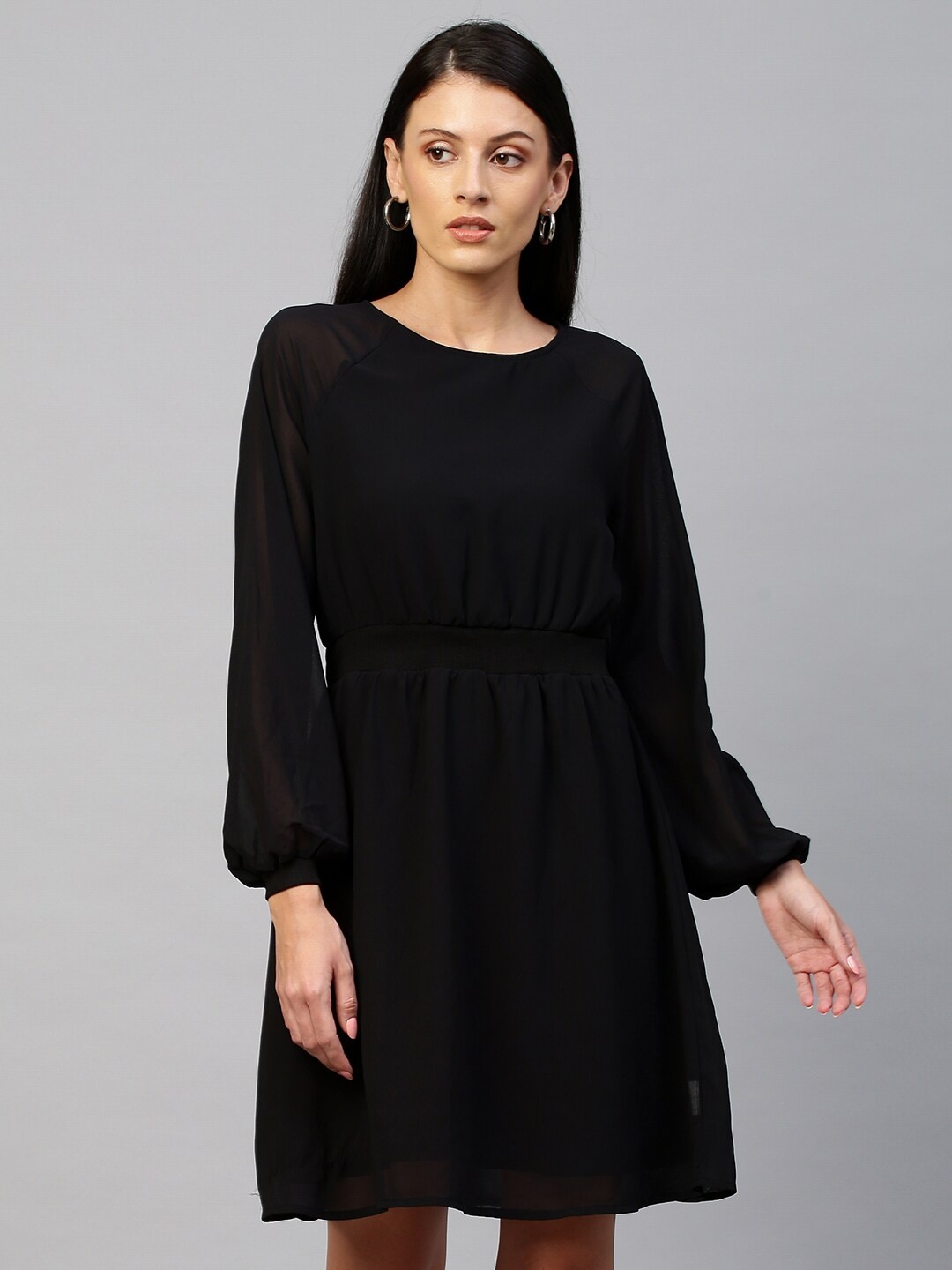 

Chemistry Black Georgette A-Line Dress