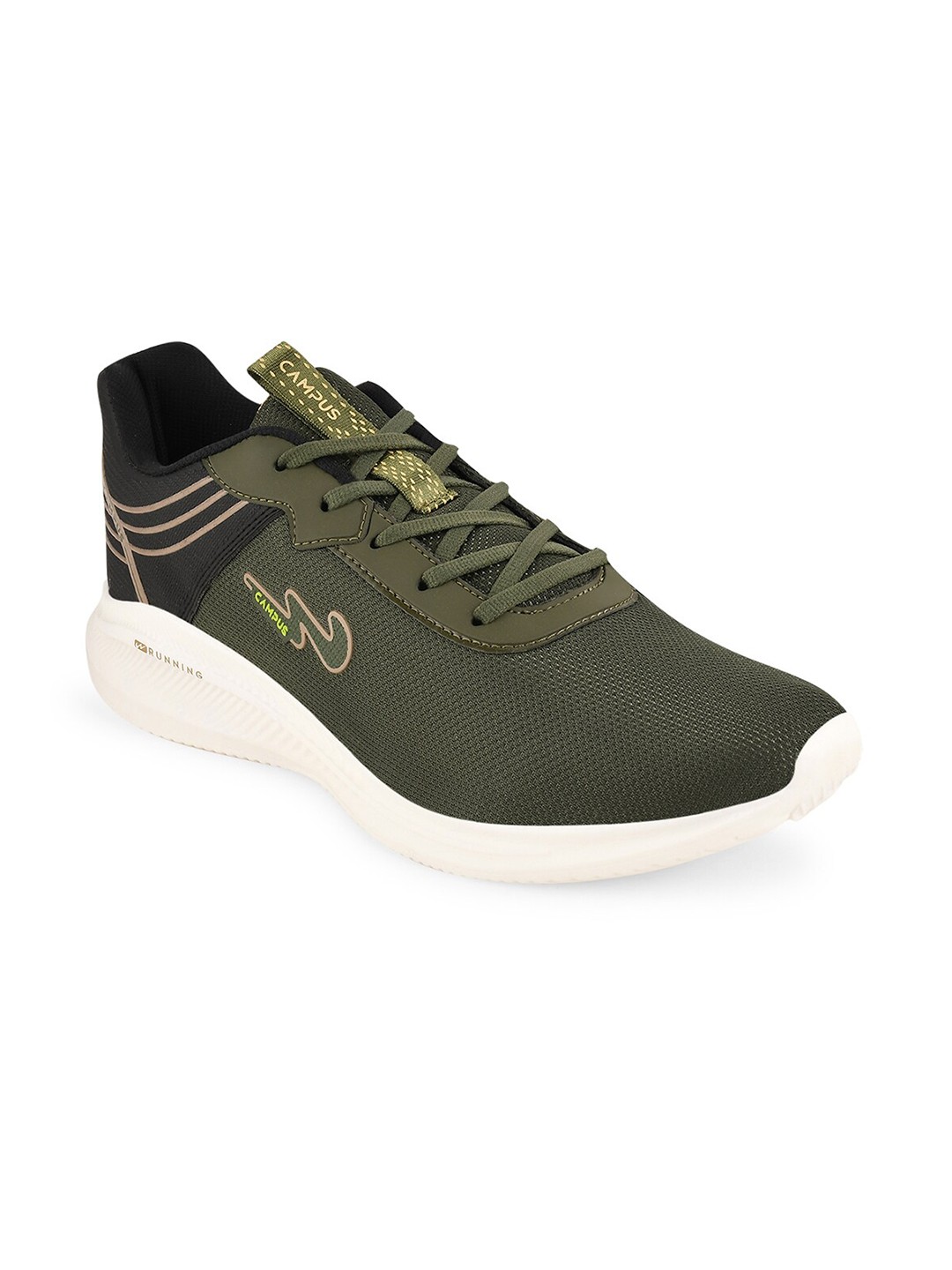 

Campus Men Olive Green Mesh Running Shoes