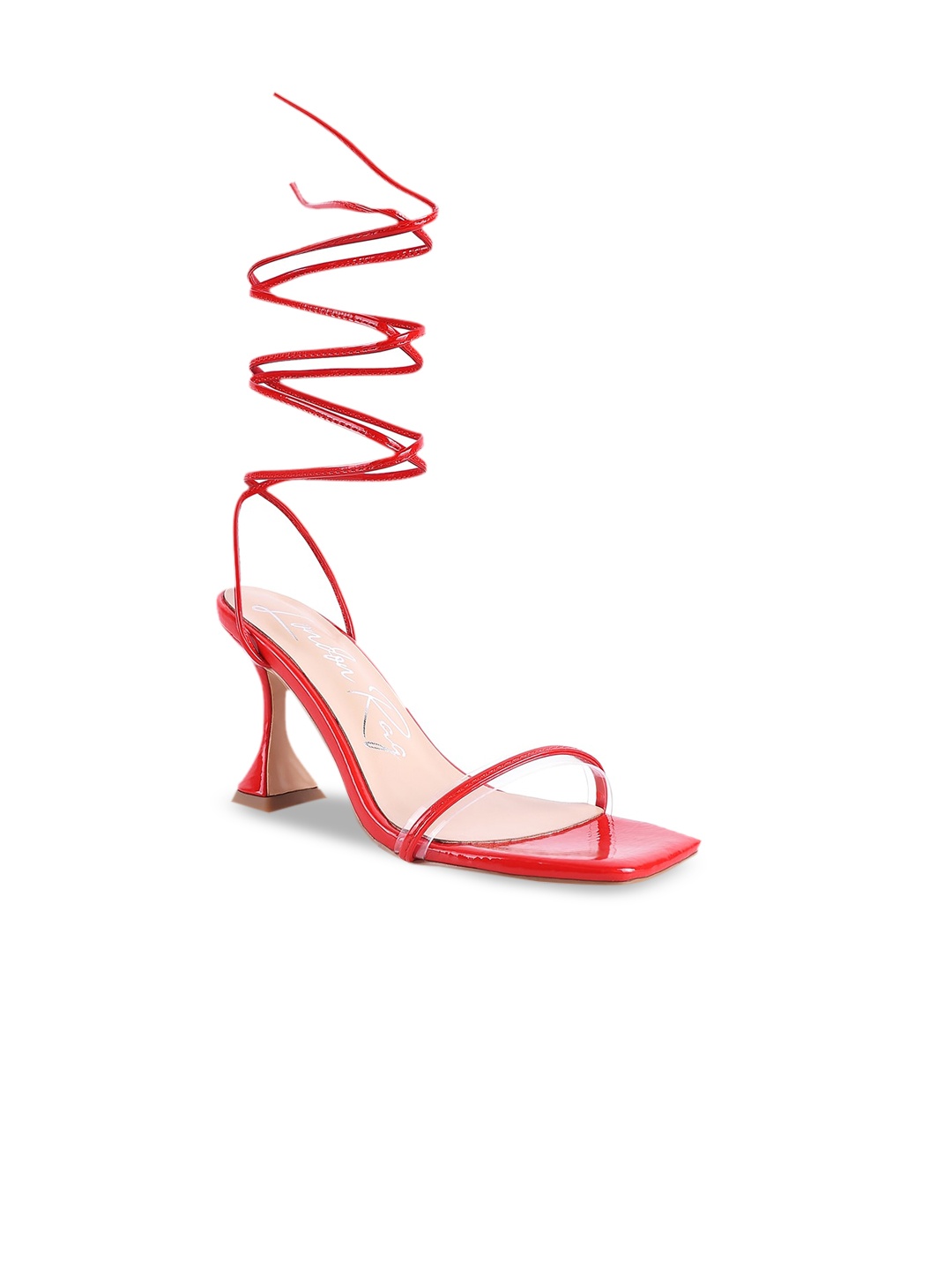 

London Rag Red Party Kitten Heel Sandals