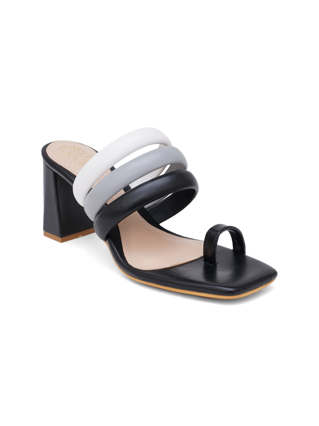 

SHUZ TOUCH Black Block Sandals