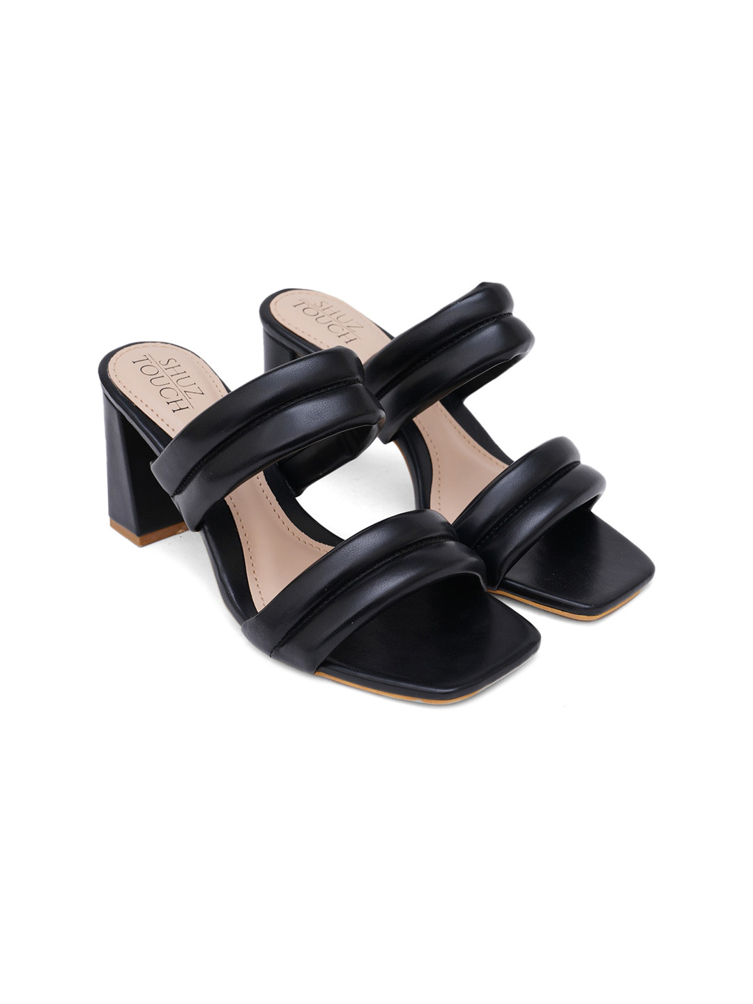 

SHUZ TOUCH Black Block Sandals