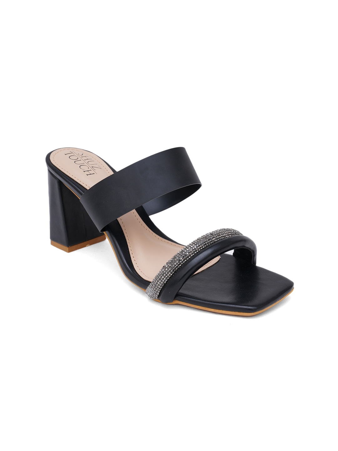 

SHUZ TOUCH Black Block Sandals