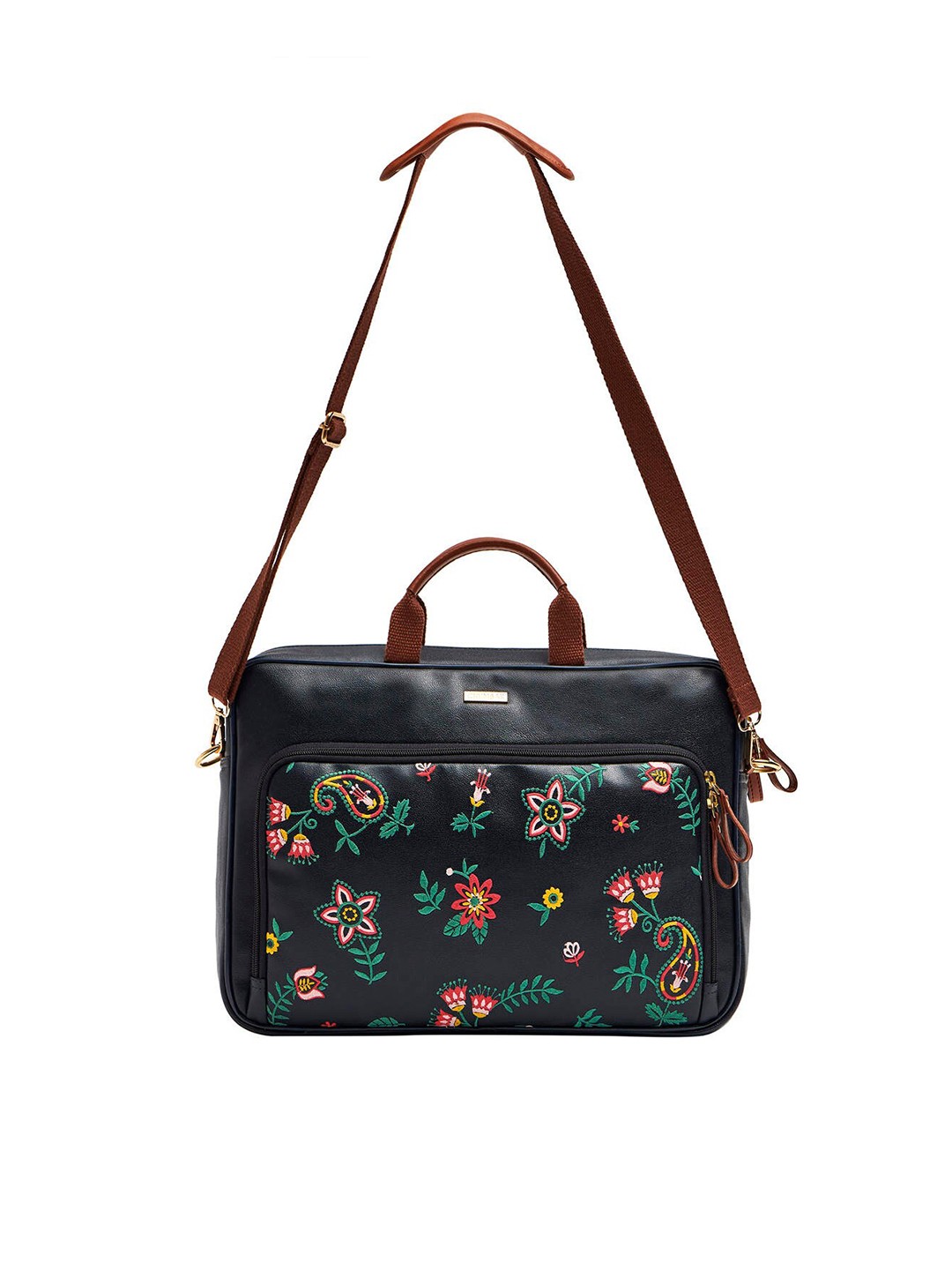 

Chumbak Women Navy Blue & Red Printed Laptop Bag-15 inch