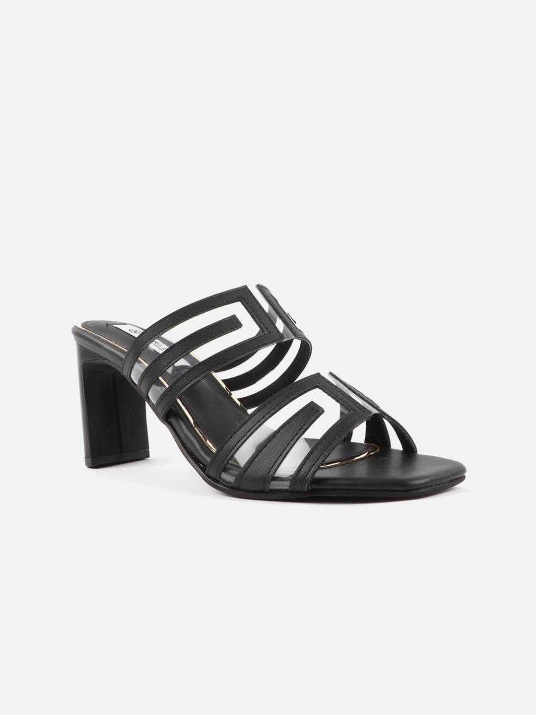 

Carlton London Black Leather Block Gladiators