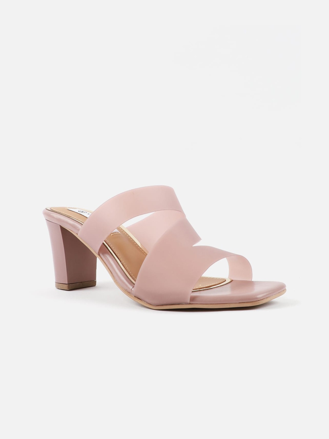 

Carlton London Nude-Coloured Leather Block Sandals