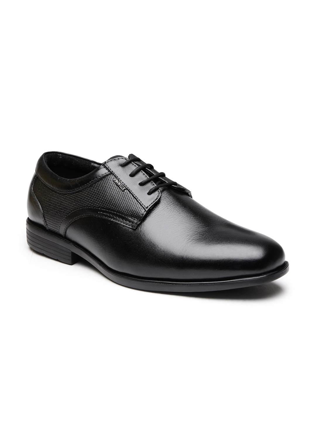 

VON WELLX GERMANY Men Black Solid Leather Formal Derbys