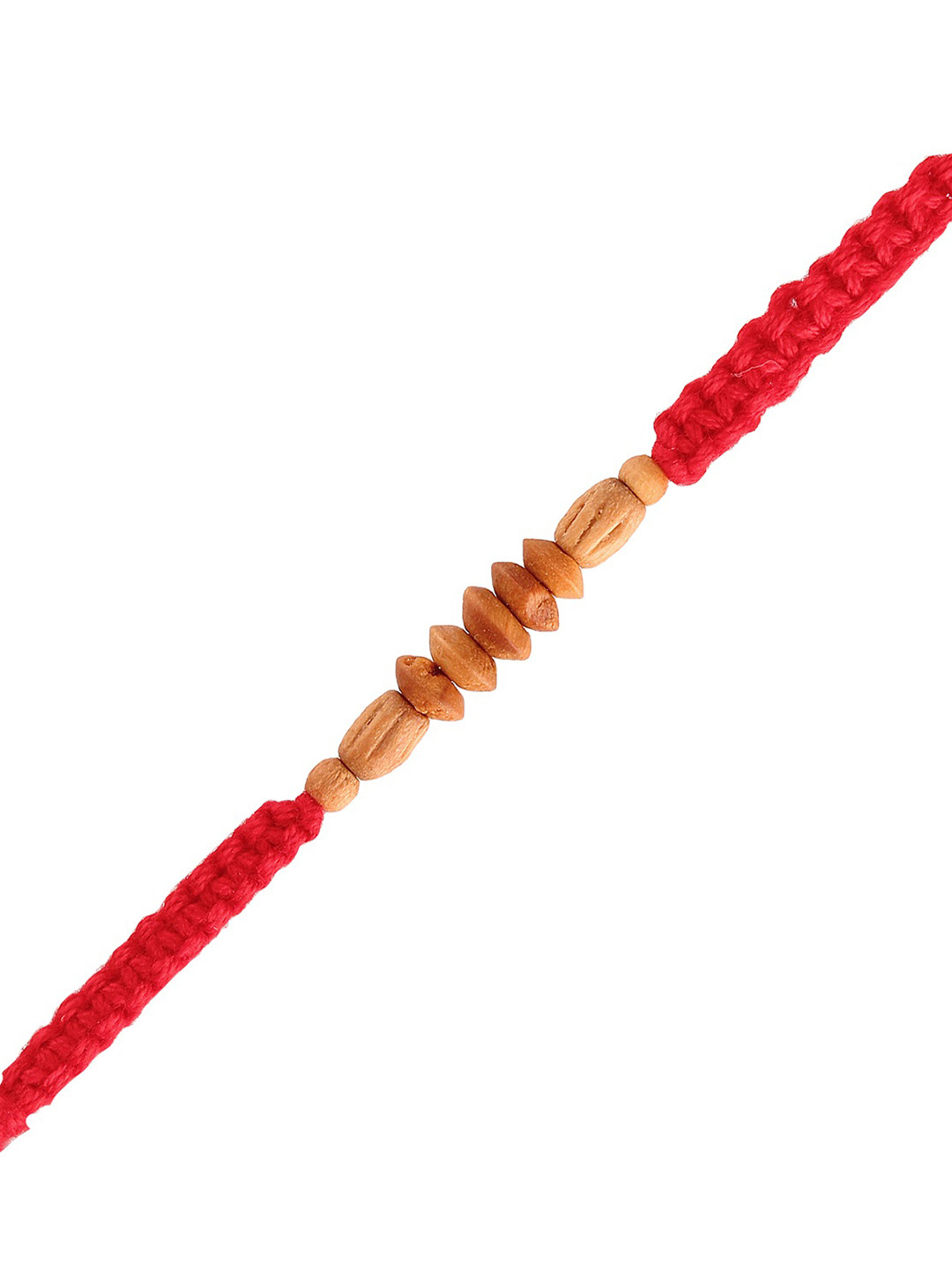 

I Jewels Men Set Of 2 Red Wooden Beaded Rakhi