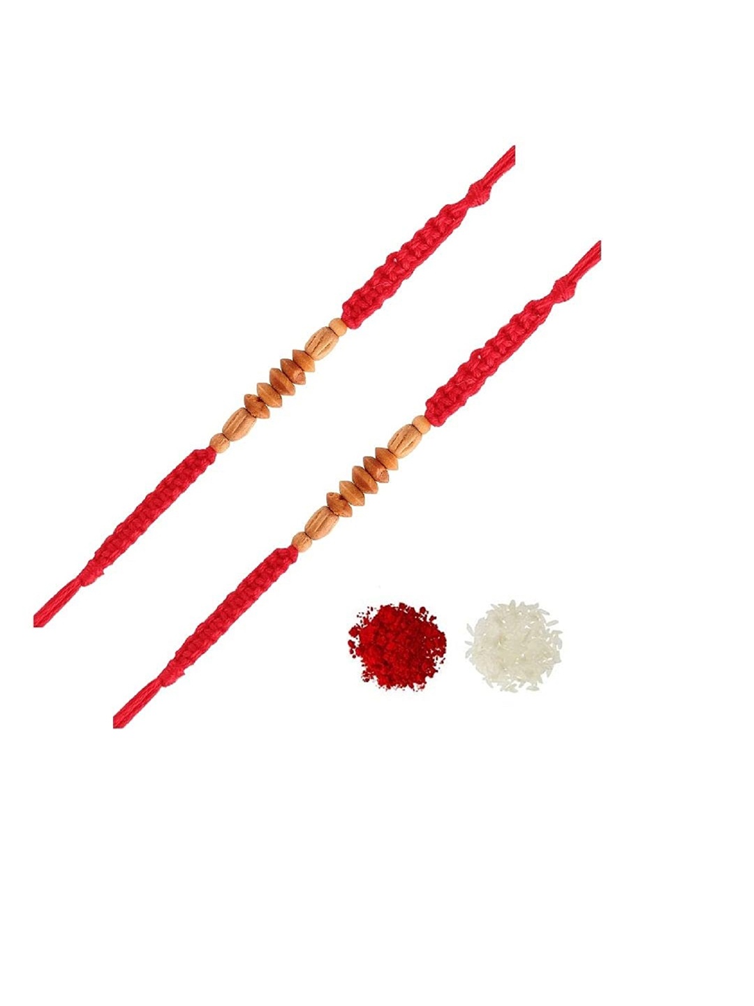 

I Jewels Men Red Designer Pearl Rakhi