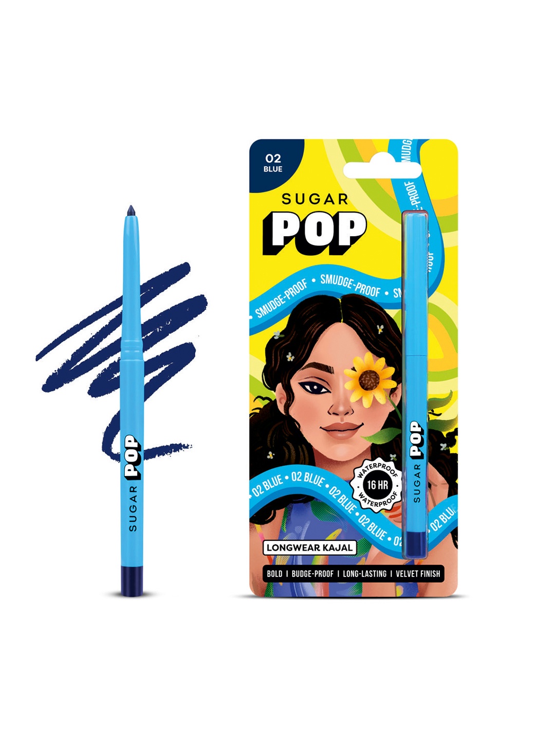 

SUGAR POP 16 Hour Stay Waterproof & Longwear Kajal - Blue 02