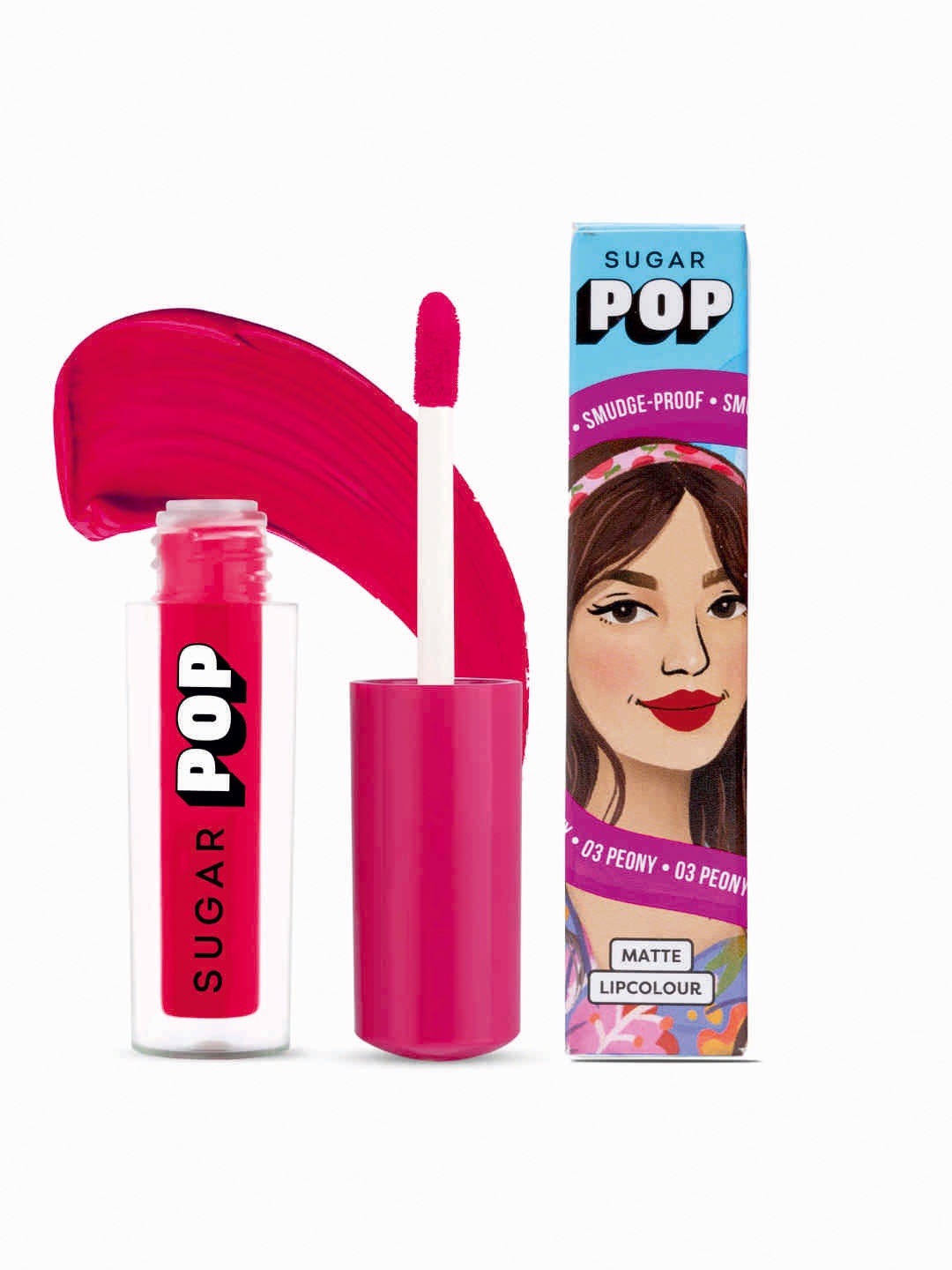 

SUGAR POP 8 Hour Stay Non-Drying & Smudge Proof Matte Lipcolour 1.6 ml - Peony 03, Pink