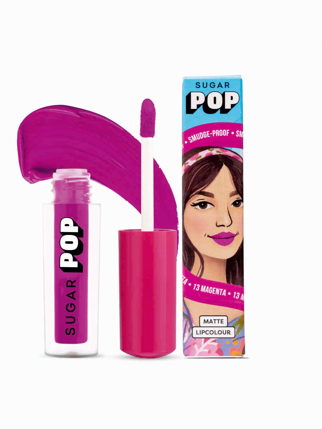 

SUGAR POP 8 Hour Stay Non-Drying & Smudge Proof Matte Lipcolour 1.6 ml - Magenta 13