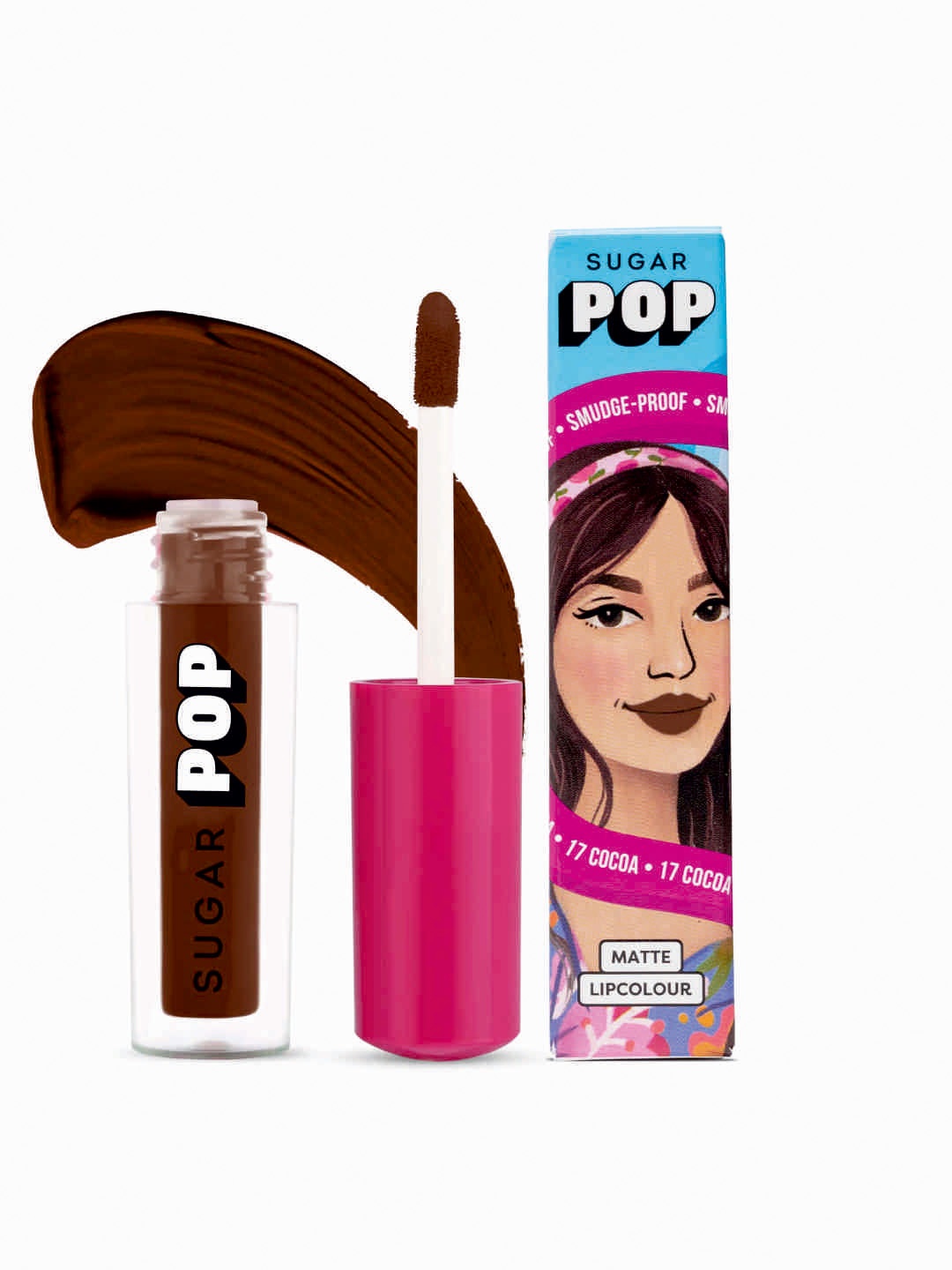 

SUGAR POP 8 Hour Stay Non-Drying & Smudge Proof Matte Lipcolour 1.6 ml - Cocoa 17, Coffee brown