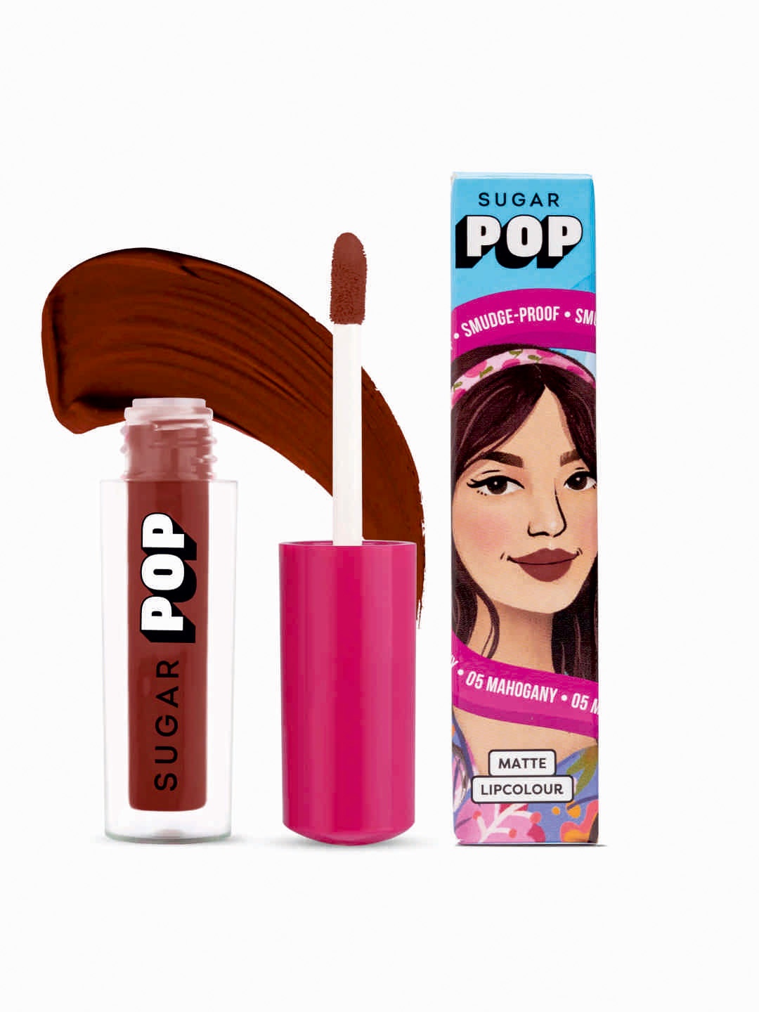 

SUGAR POP 8 Hour Stay Non-Drying & Smudge Proof Matte Lipcolour 1.6 ml - Mahogany 05, Brown