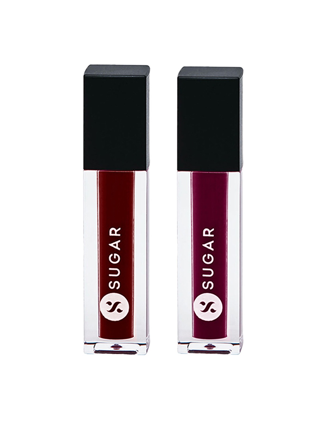 

SUGAR Cosmetics Set of 2 Smudge Me Not Liquid Mini Lipstick 1.1ml each - Shade 01 & 08, Maroon