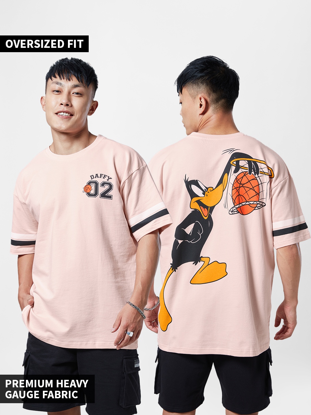 

The souled store Looney Tunes: Daffy in Space Jam Pink Oversized T-Shirts