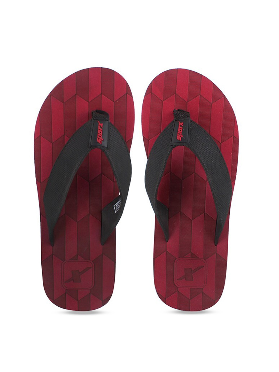 

Sparx Men Burgundy & White Printed Thong Flip-Flops