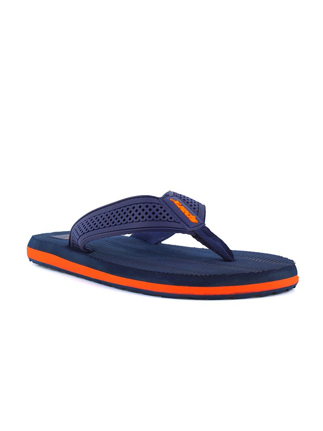 

Sparx Men Navy Blue & Orange Rubber Thong Flip-Flops
