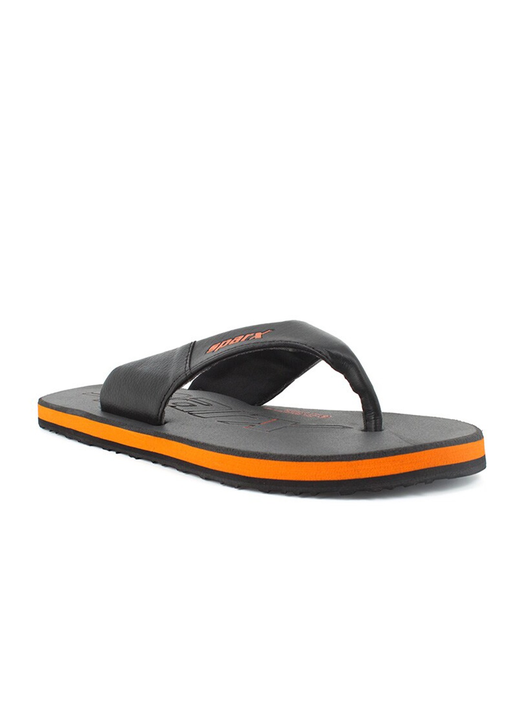 

Sparx Men Grey & Orange Printed Thong Flip-Flops
