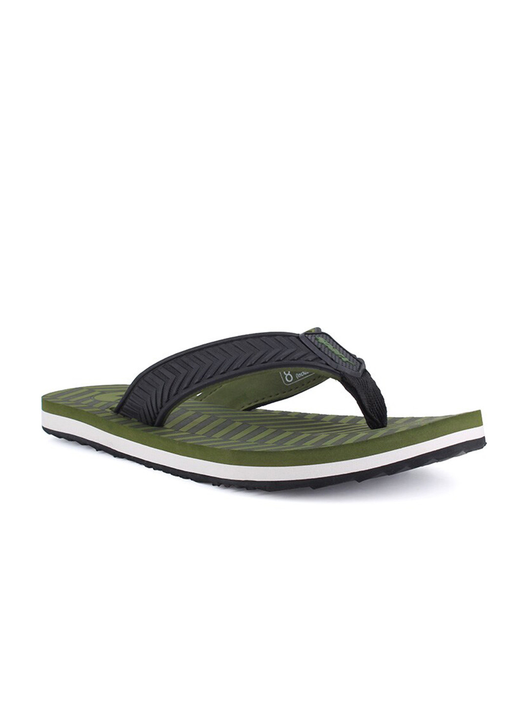 

Sparx Men Olive Green & Black Printed Thong Flip-Flops