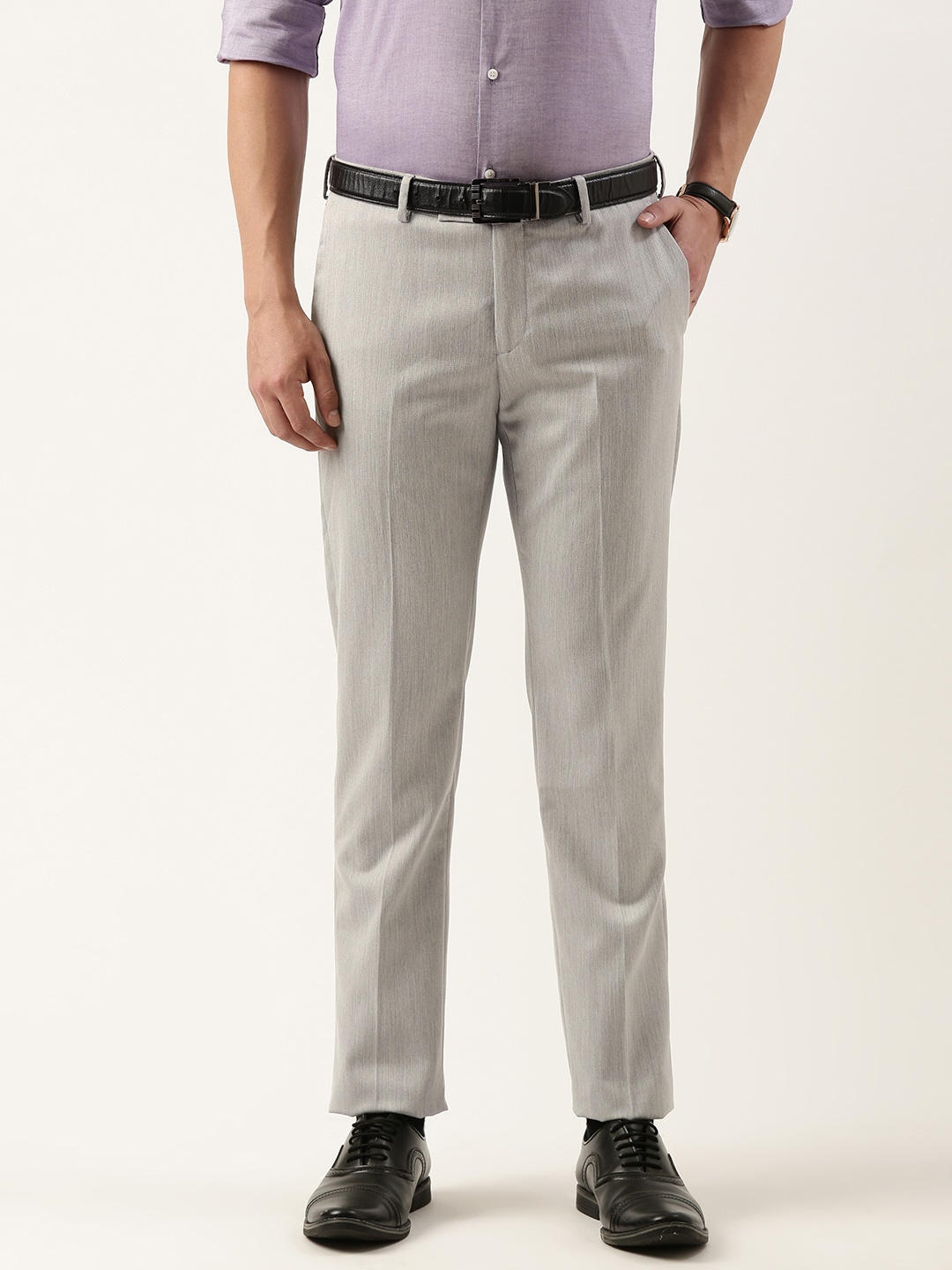 

Arrow Men Solid Tailored Trousers, Grey