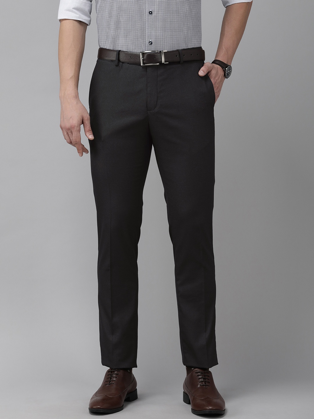 

Arrow Men Navy Blue Hudson Tailored Fit Formal Trousers