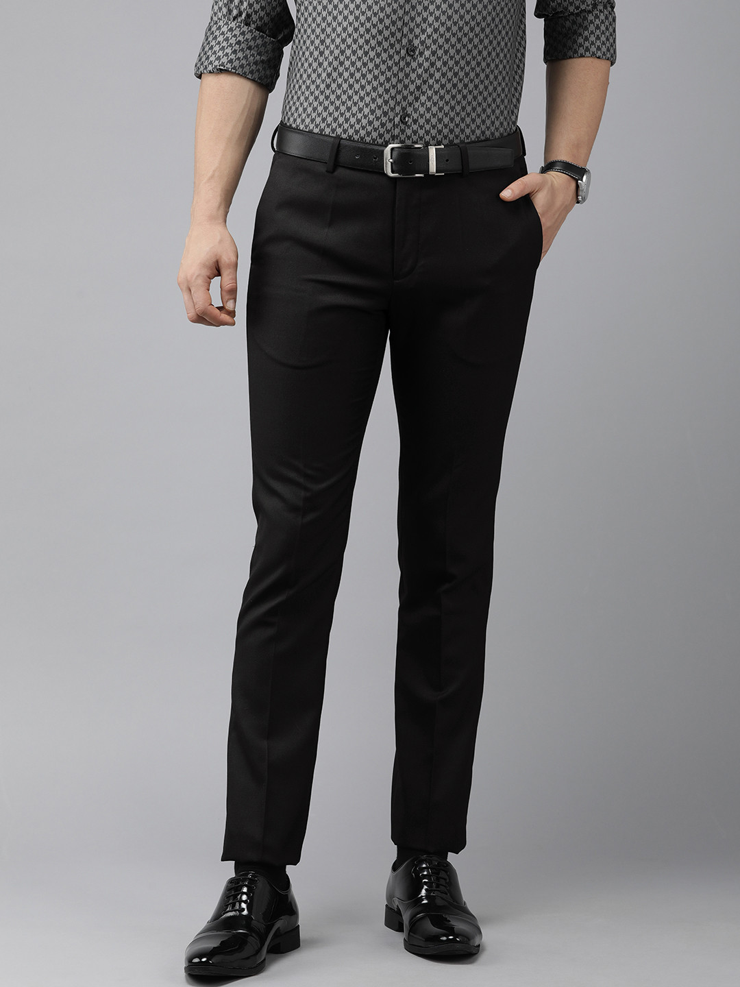 

Arrow Men Black Hudson Tailored Fit Formal Trousers