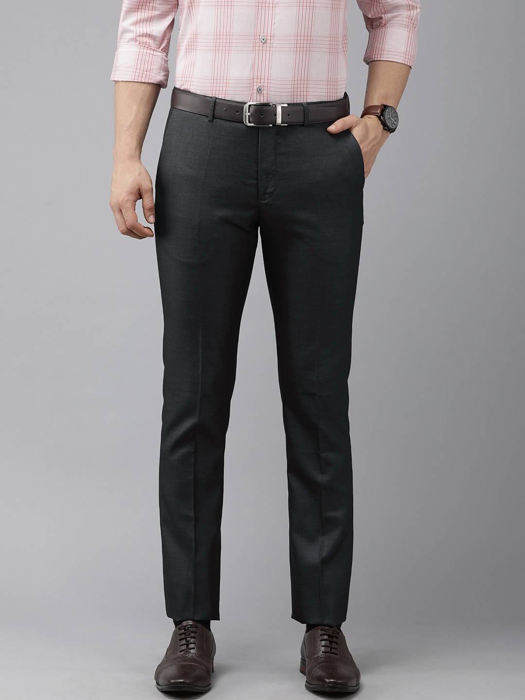 

Arrow Men Charcoal Grey Tailored Trousers