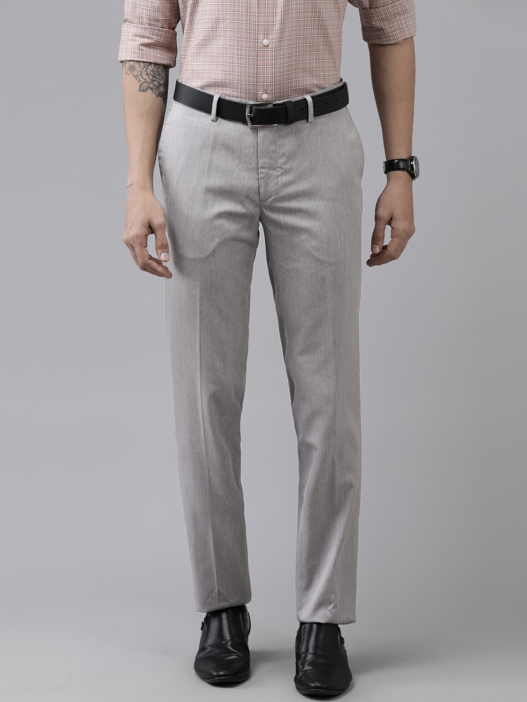 

Arrow Men Grey Tailored Fit Formal Trousers