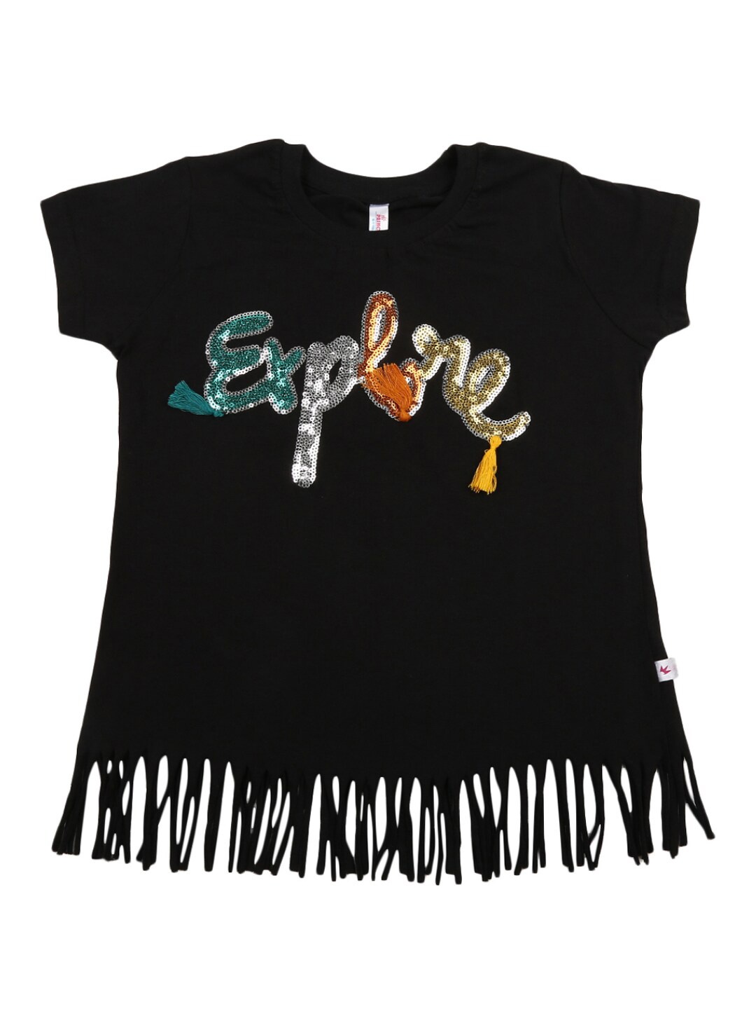 

V-Mart Teen Girls Black Printed T-shirt