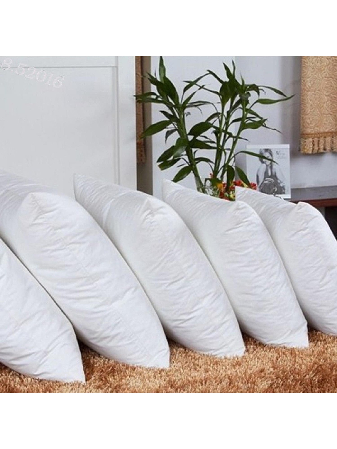 

JDX Set Of 5 Solid Cushion Inserts, White