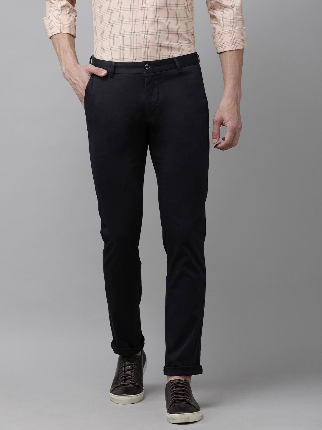 

Arrow Sport Men Navy Blue Slim Fit Trousers