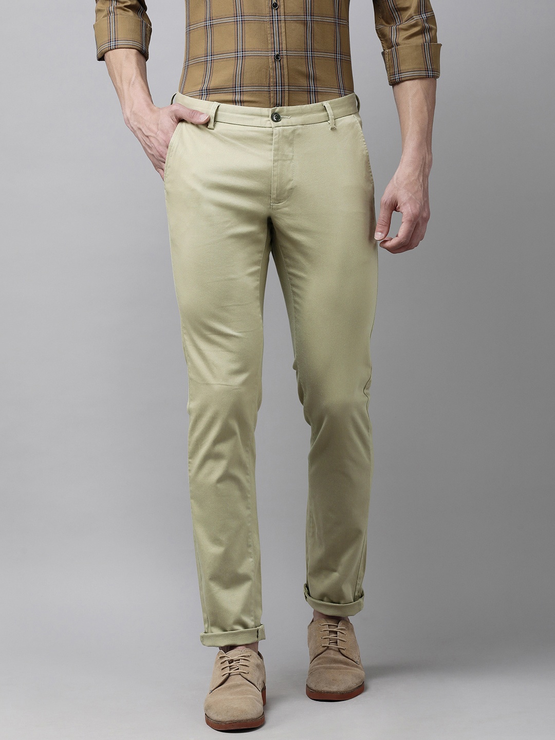 

Arrow Sport Men Olive Green Slim Fit Trousers