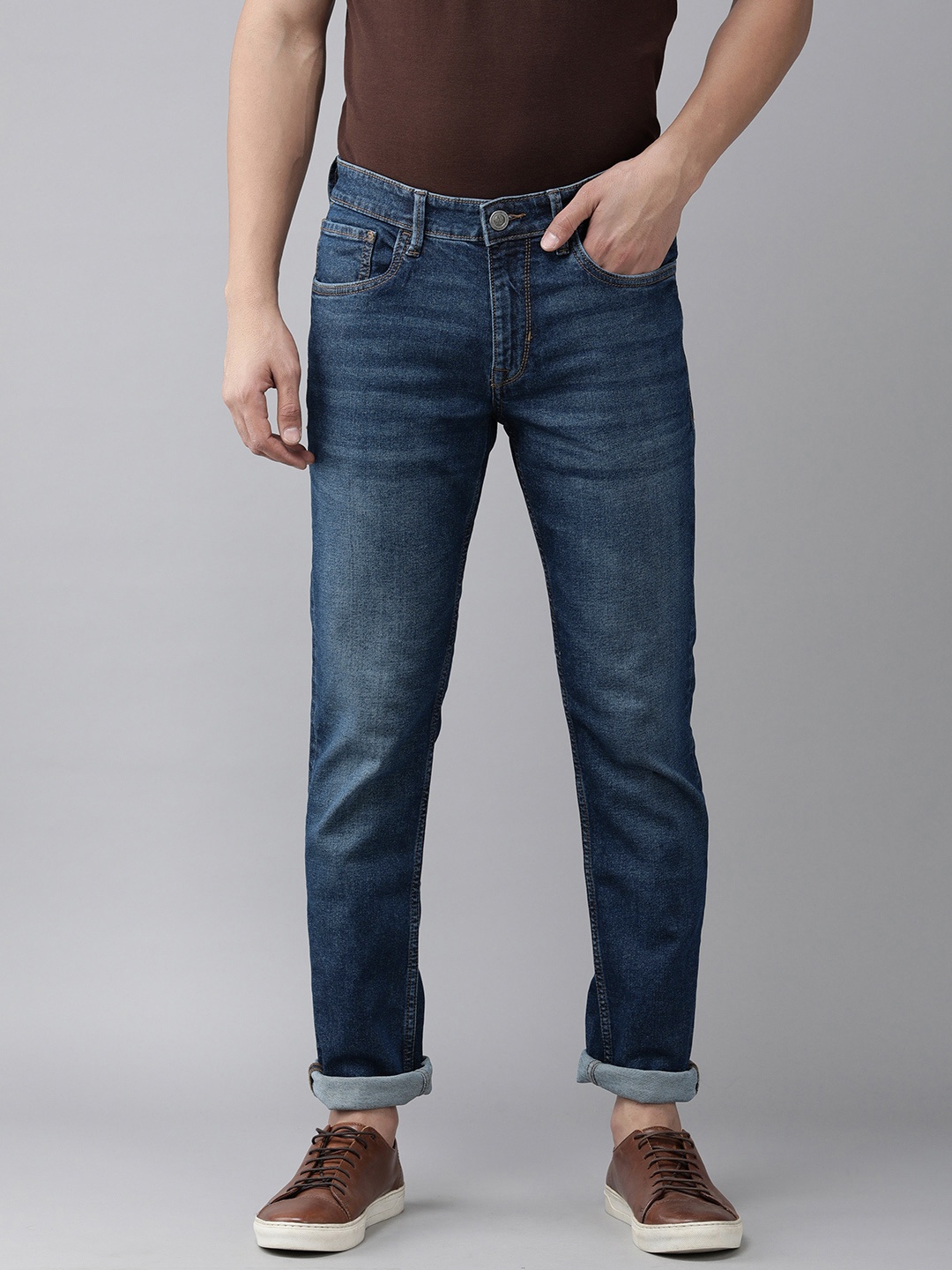 

Arrow Sport Men Blue Solid Original Slim Fit Heavy Fade Stretchable Jeans