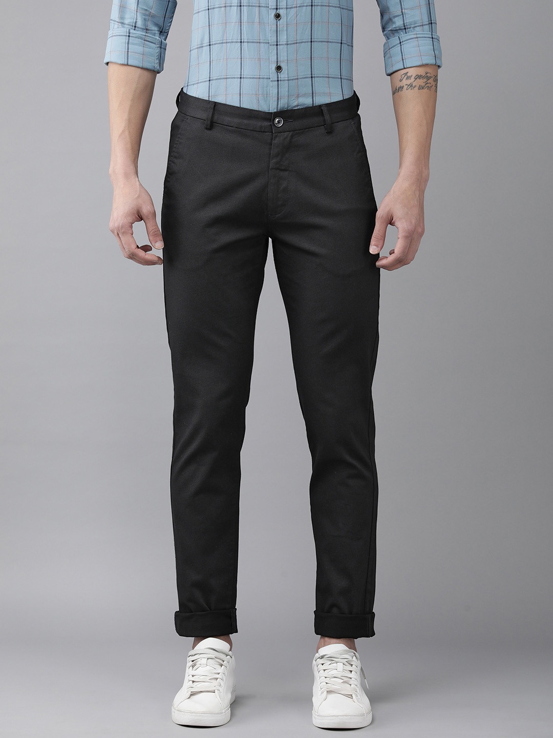 

Arrow Sport Men Black Printed Smart Slim Fit Chinos