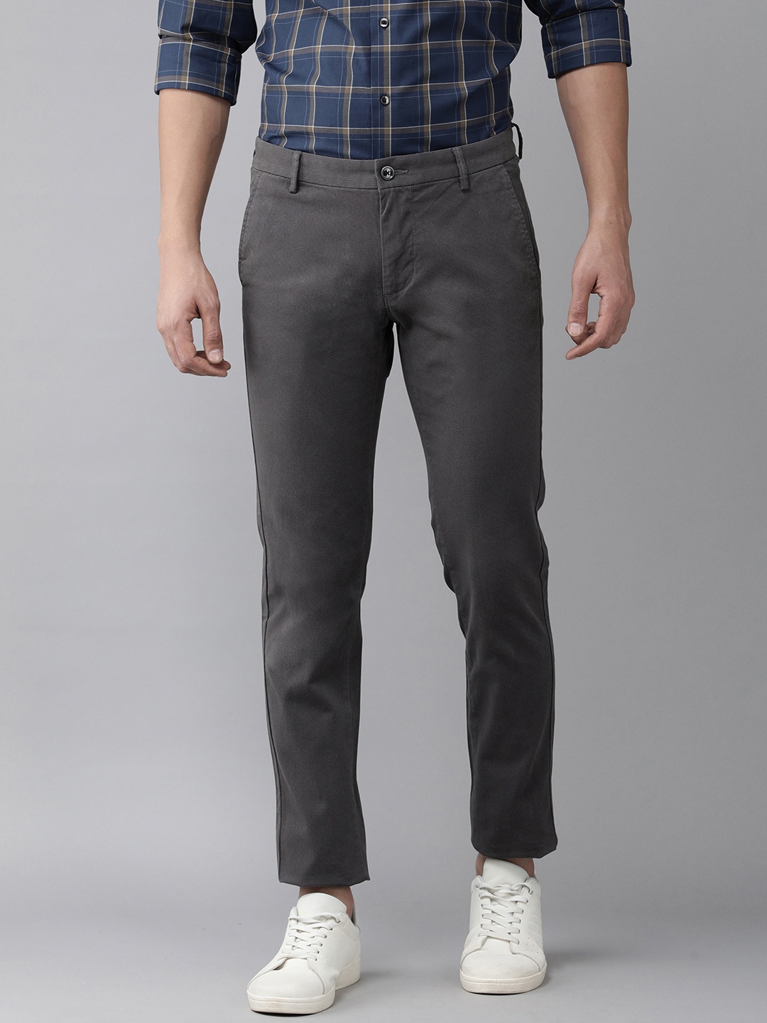 

Arrow Sport Men Grey Solid Original Slim Fit Trousers