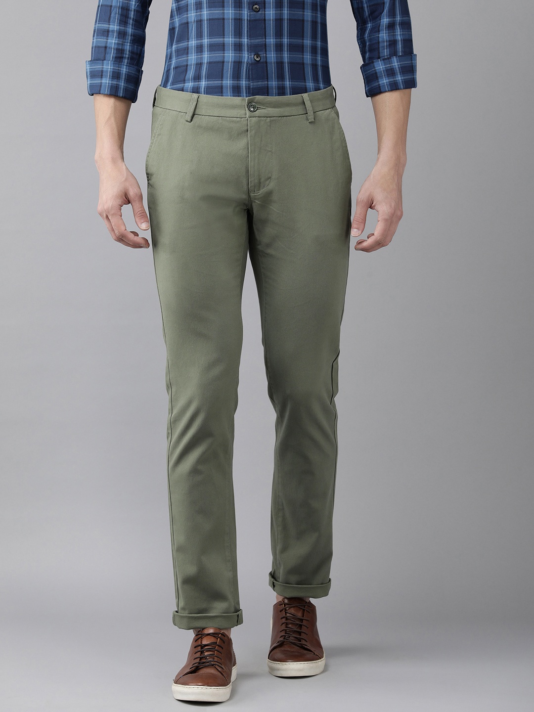 

Arrow Sport Men Olive Green Original Slim Fit Trousers