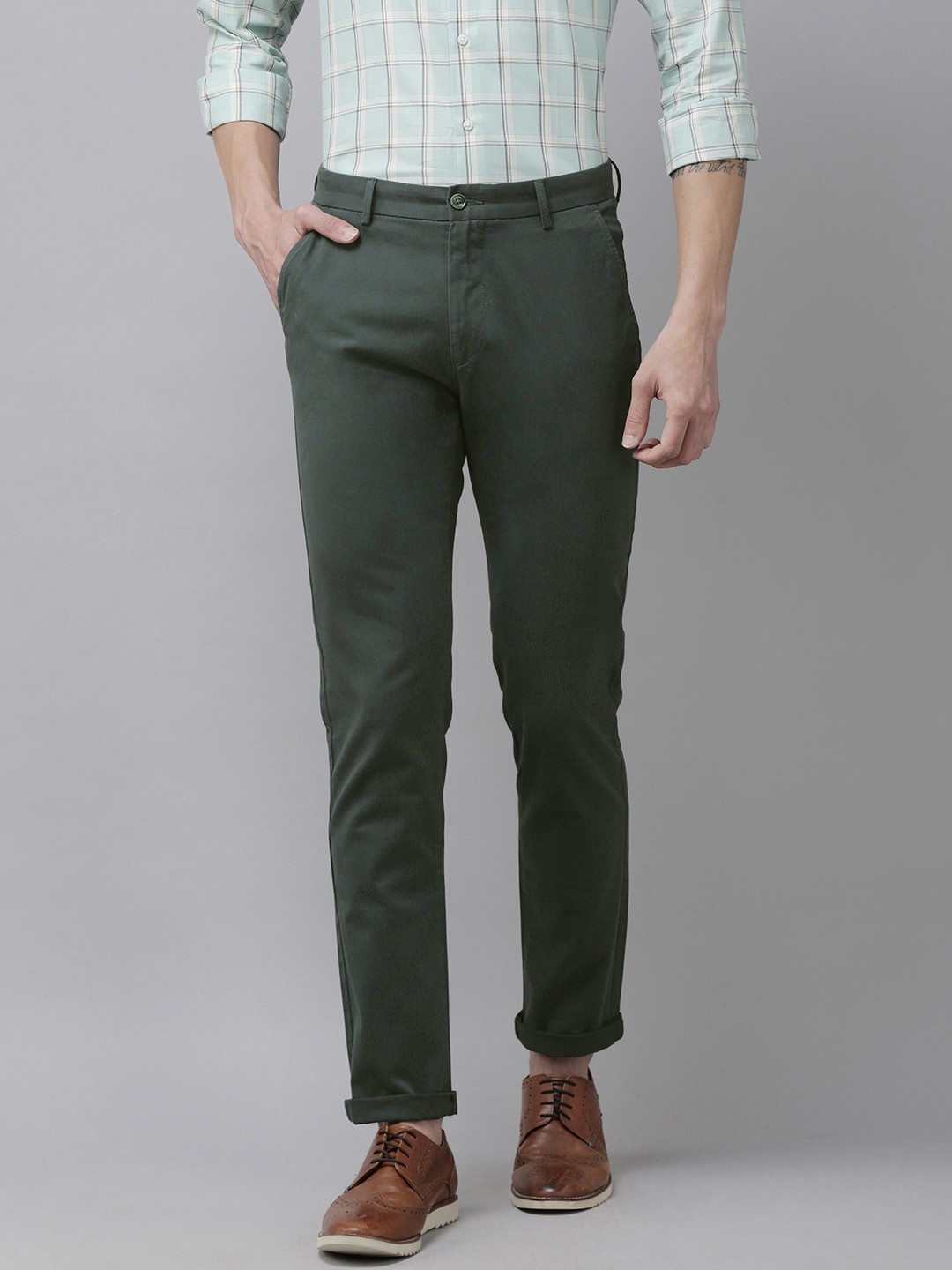 

Arrow Sport Men Olive Green Original Slim Fit Trousers