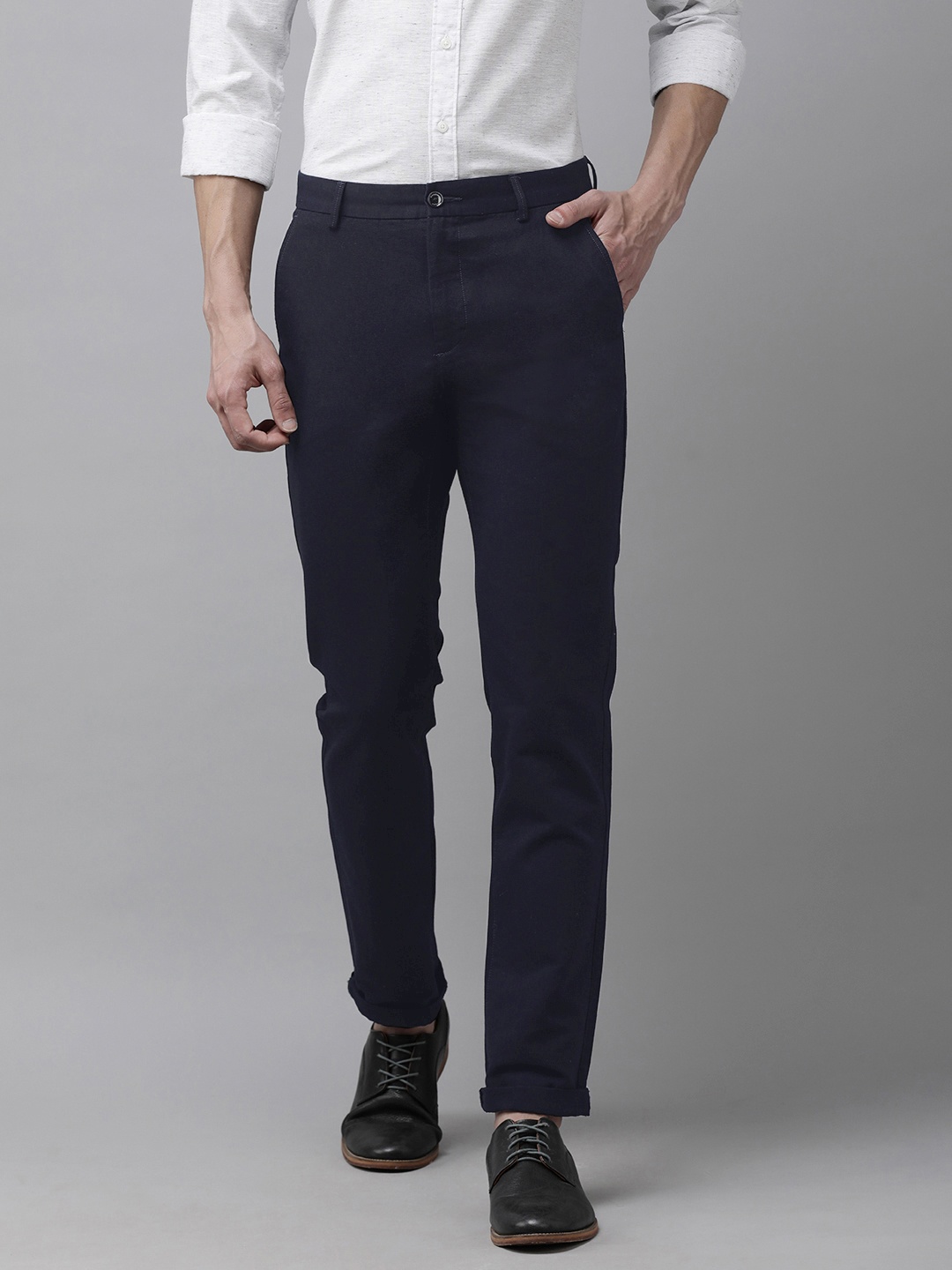 

Arrow Sport Men Navy Blue Super Slim Fit Trousers
