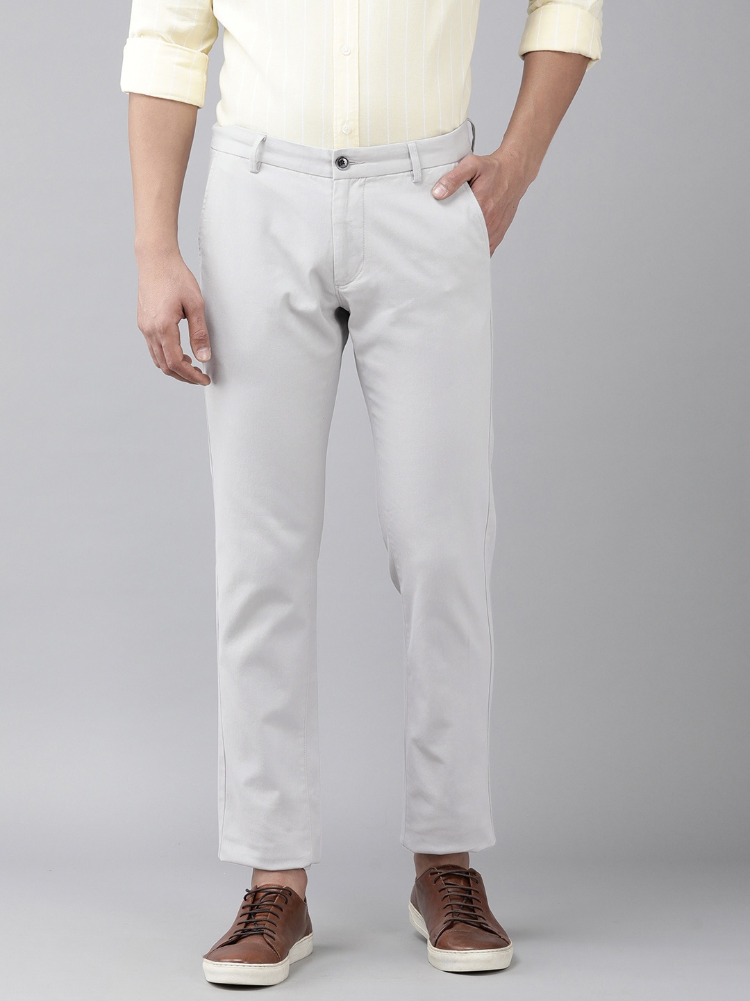 

Arrow Sport Men Grey Solid Original Slim Fit Trousers