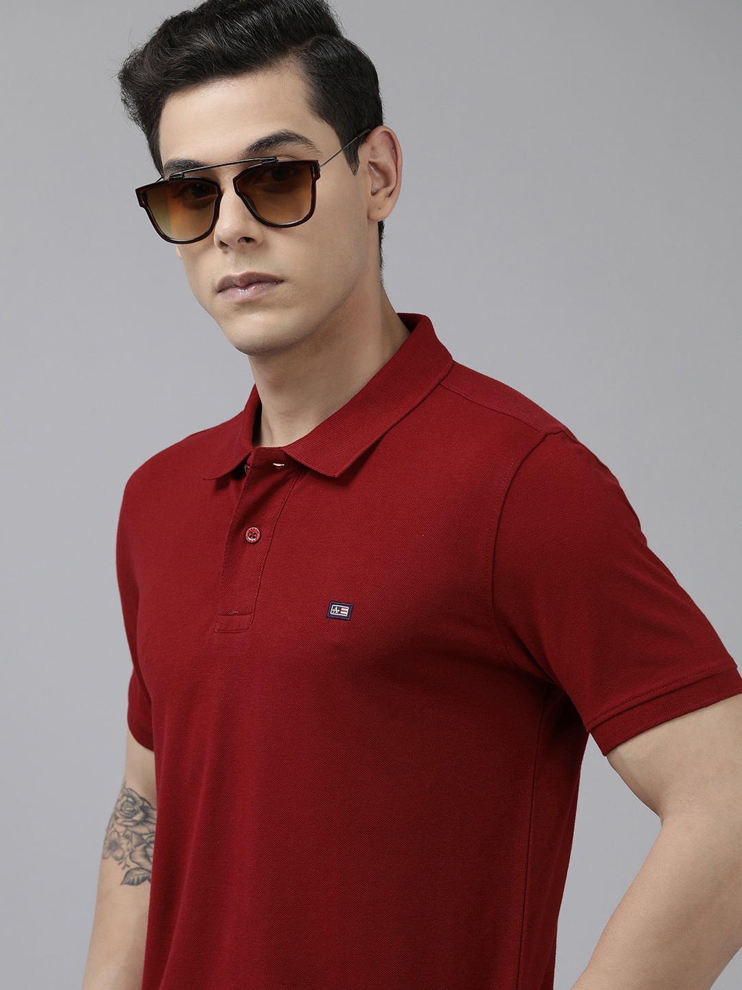 

Arrow Men Burgundy Polo Collar T-shirt