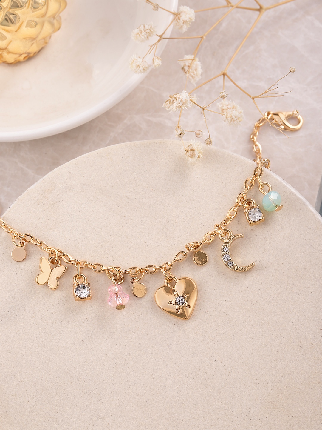 

bebe Women Gold-Toned Brass Charm Bracelet