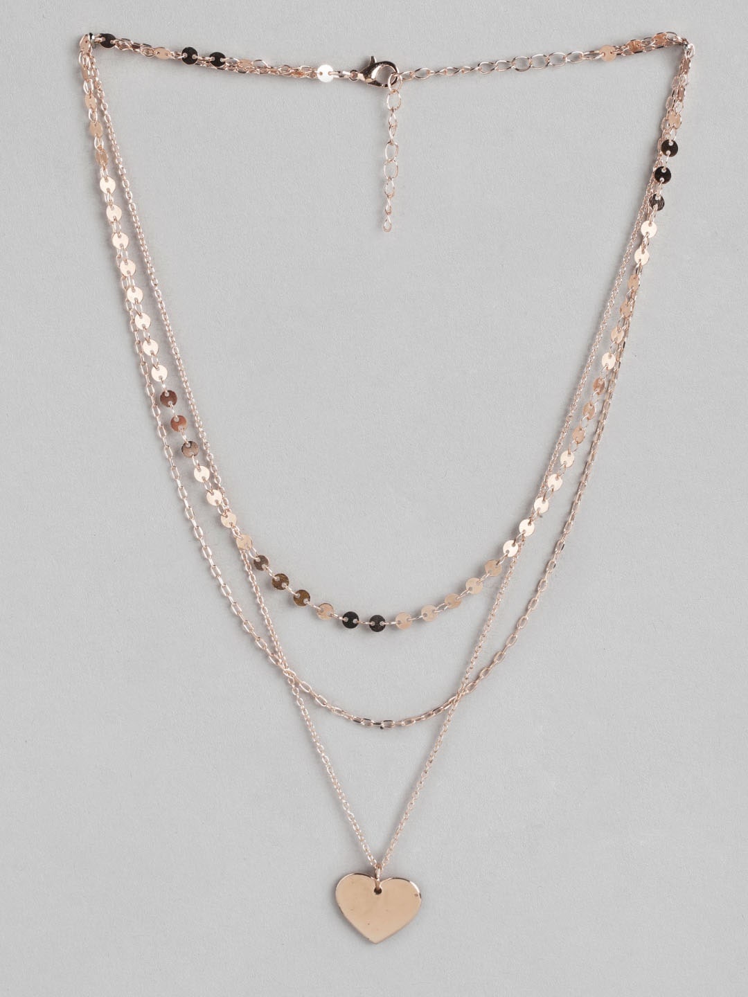 

bebe Women Rose Gold Layered Heart Necklace